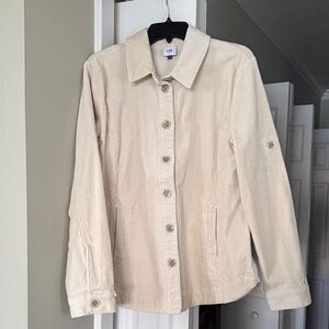 CAbi Ivory Corduroy Utility Jacket Sz.M